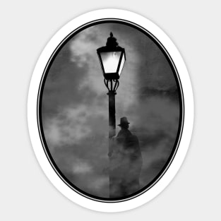 Man By The Lamp Post: Film Noir Sticker